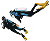 Illustration of scuba divers