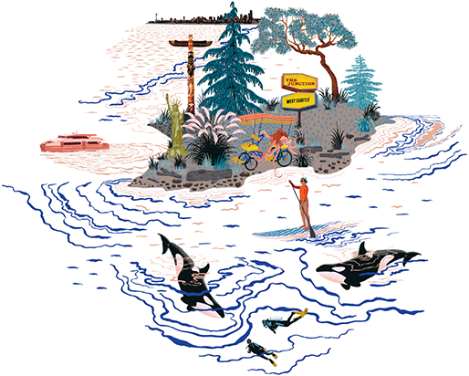 Kate Blairstone's illustration of West Seattle